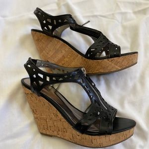 Carlos Santana black wedges